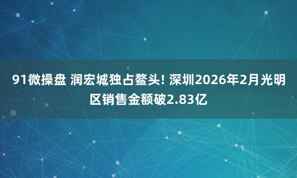 91微操盘 润宏城独占鳌头! 深圳2026年2月光明区销售金额破2.83亿